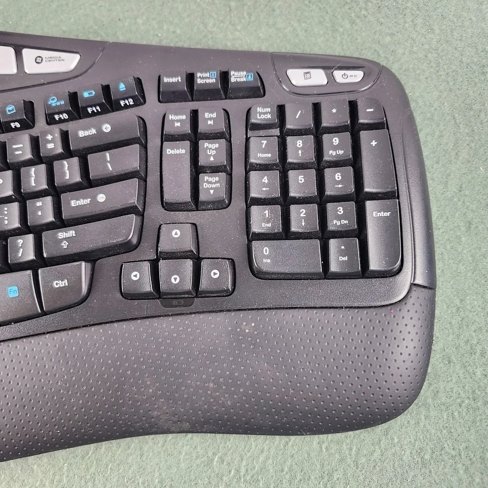 Logitech‎ K350 Comfort Wave Wireless Ergonomic Keyboard Black No USB Dongle